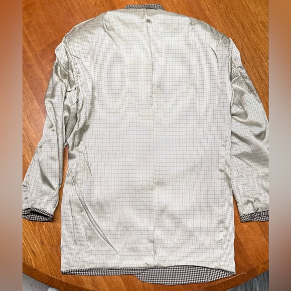 VTG Christian Dior Le Connaisseur Men’s Beige Houndstooth Blazer Sport Coat 44L - Picture 10 of 15